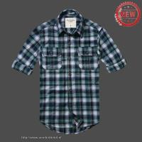 heren abercrombie fitch plaid lang overhemd wit donkerblauw Utrecht Shop x7knf930